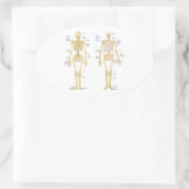 Anatomie des menschlichen Skeletts Ovaler Aufkleber (Tasche)