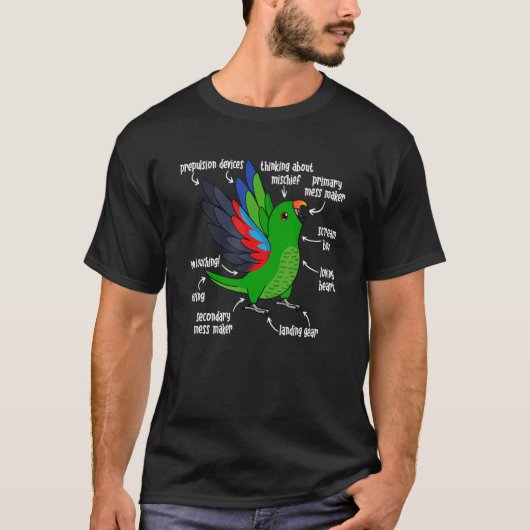Anatomie des Papageis I Männlicher Eclectus T-Shirt (Vorderseite)