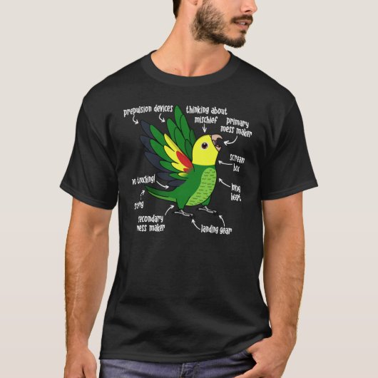 Anatomie des Papageis I zweigelber Amazonaskopf T-Shirt (Vorderseite)
