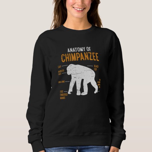 Anatomie des Schimpansen-Affen Wildlife Ch Sweatshirt (Vorderseite)