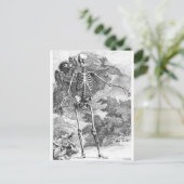 Anatomie des Todes Vintager Holzschnitt Postkarte (Stehend Vorderseite)