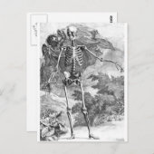 Anatomie des Todes Vintager Holzschnitt Postkarte (Vorne/Hinten)