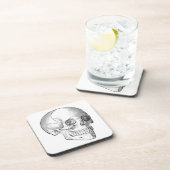 Anatomie des Vintagen Schädels, zeichnend monochro Getränkeuntersetzer (Rechte Seite)