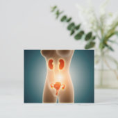 Anatomie des weiblichen Körpers mit Fortpflanzungs Postkarte (Stehend Vorderseite)