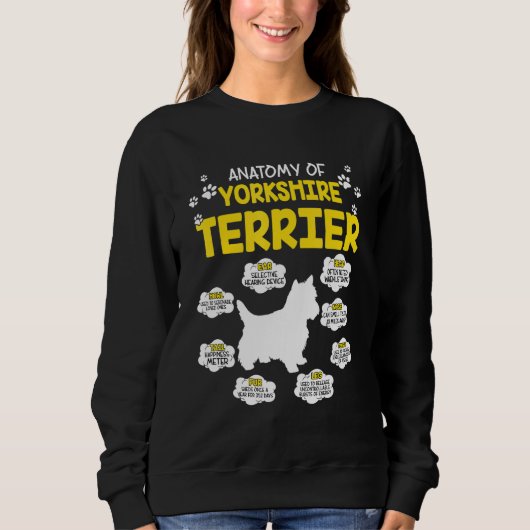 Anatomie des Yorkshire Terrier Dog Sweatshirt (Vorderseite)