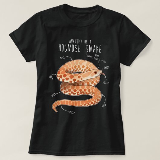 Anatomie einer Albino-Hognose-Schlange T-Shirt (Design vorne)