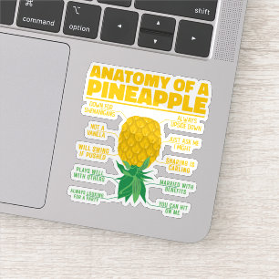 Anatomie einer Ananas Ananas Liebhaber Cooler Anan Aufkleber