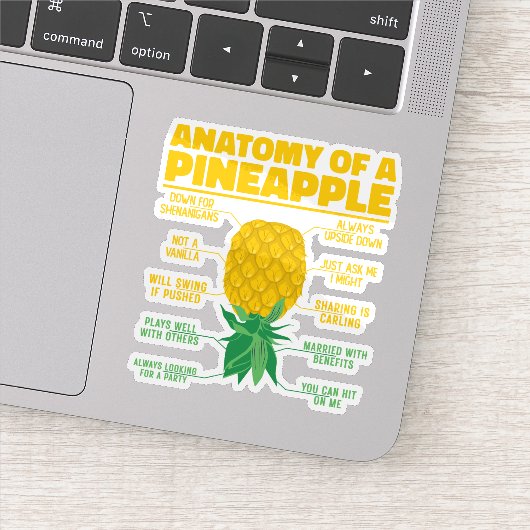 Anatomie einer Ananas Ananas Liebhaber Cooler Anan Aufkleber (Detail)