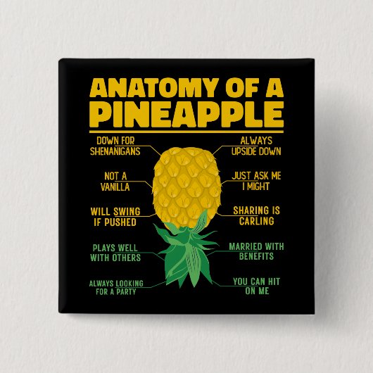 Anatomie einer Ananas Ananas Liebhaber Cooler Anan Button (Vorderseite)