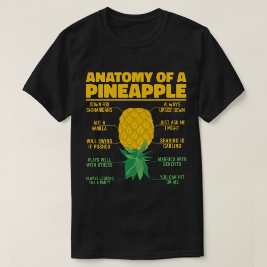 Anatomie einer Ananas Ananas Liebhaber Cooler Anan T-Shirt (Design vorne)
