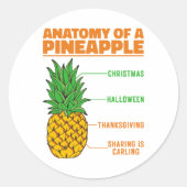 Anatomie einer Ananas Liebhaberfamilie Cool Runder Aufkleber (Vorderseite)