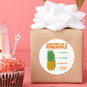 Anatomie einer Ananas Liebhaberfamilie Cool Runder Aufkleber