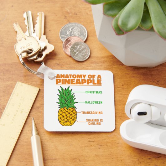 Anatomie einer Ananas Liebhaberfamilie Cool Schlüsselanhänger (Schreibtisch)