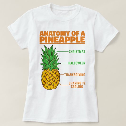 Anatomie einer Ananas Liebhaberfamilie Cool T-Shirt (Design vorne)