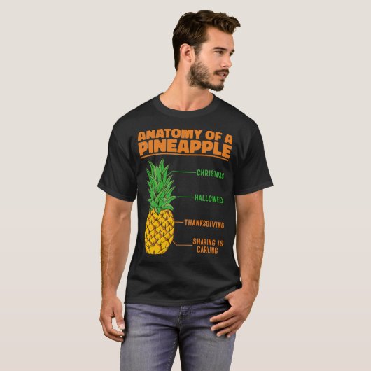 Anatomie einer Ananas Liebhaberfamilie Cool T-Shirt (Vorne ganz)
