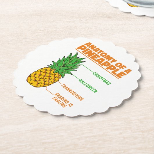 Anatomie einer Ananas Liebhaberfamilie Cool Untersetzer (angewinkelt)