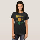 Anatomie einer Ananas Swinger Upside Down Ananas T-Shirt (Vorne ganz)