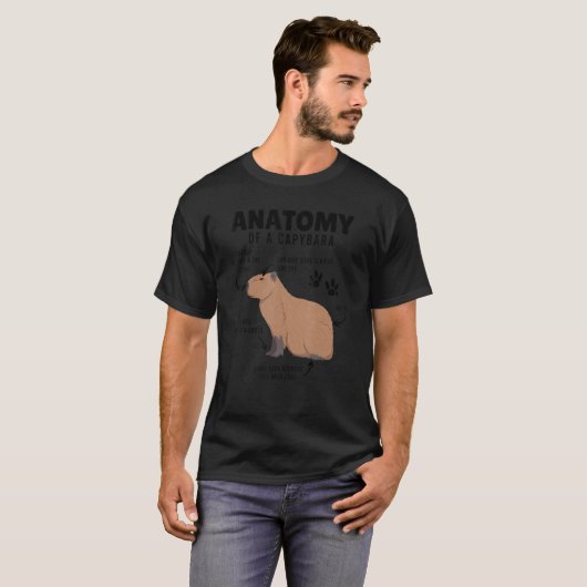 Anatomie einer Capybara für Jungen T-Shirt (Vorne ganz)