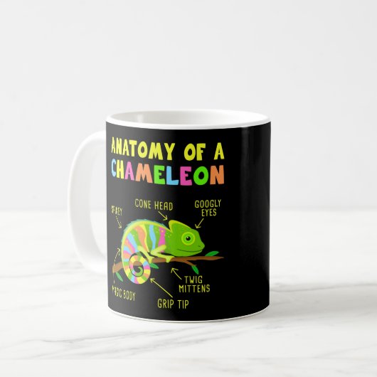 Anatomie einer Chameleon Lizard Reptiles Kaffeetasse (Vorderseite Links)
