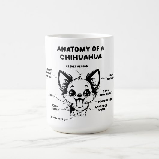 Anatomie einer Chihuahua Funny Dog Jumbo-Tasse Kaffeetasse (Mittel)