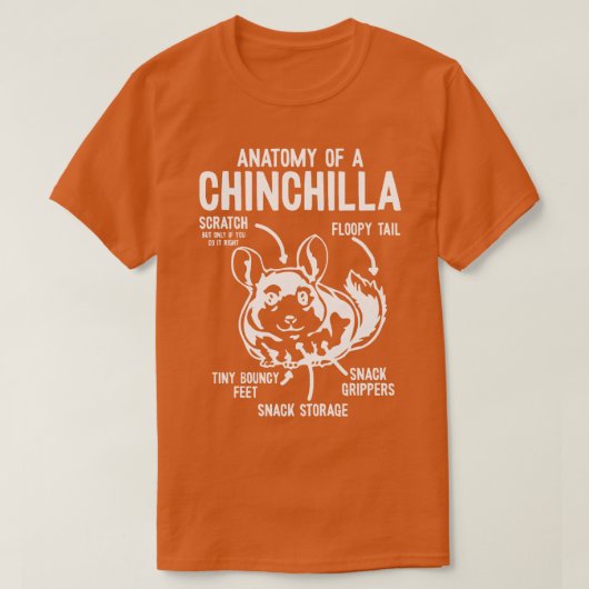 Anatomie einer Chinchilla-Chinchillas T-Shirt (Design vorne)