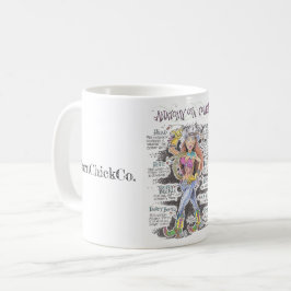Anatomie einer Cowgirlkaffee-Tasse Kaffeetasse