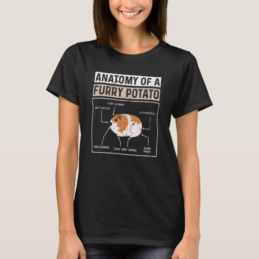Anatomie einer Furry Potato Guinea Schweine Mädche T-Shirt (Vorderseite)
