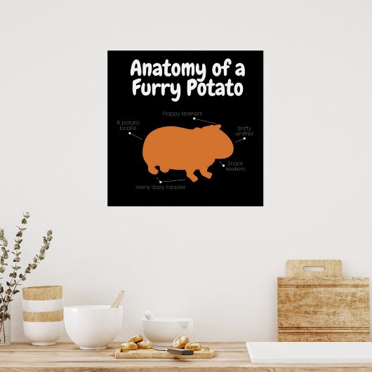 Anatomie einer Furry Potato | NIEDLICHE GUINEA Poster (Küche)