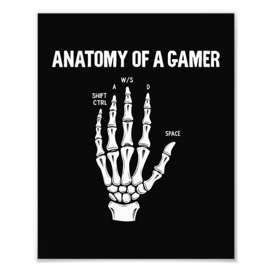 Anatomie einer Gamer Skeleton-Hand Fotodruck (Vorne)
