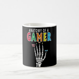 Anatomie einer Gamer Skeleton Hand Funny Coffee Ta Kaffeetasse