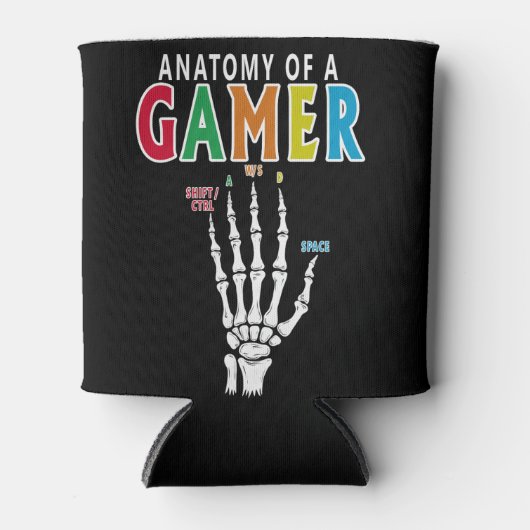 Anatomie einer Gamer Skeleton Hand Funny Dose kühl Dosenkühler (Vorderseite)