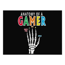 Anatomie einer Gamer Skeleton Hand Funny Print Fotodruck