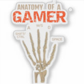 Anatomie einer Gamer Skeleton Hand Tastatur Aufkleber (Vorderseite)