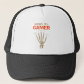 Anatomie einer Gamer Skeleton Hand Tastatur Truckerkappe (Vorderseite)