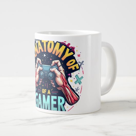 Anatomie einer Gamer-Tasse - Perfektes Geschenk fü Jumbo-Tasse (Vorderseite Rechts)