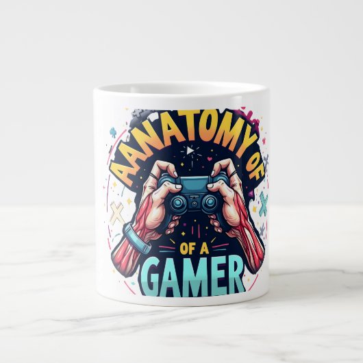 Anatomie einer Gamer-Tasse - Perfektes Geschenk fü Jumbo-Tasse (Vorderseite)