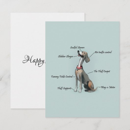 Anatomie einer Geburtskarte des Hundes (Vorne/Hinten)