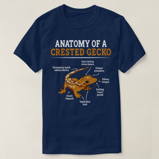 Anatomie einer Gecko-Eyelash-Eidechse Herpetol T-Shirt (Design vorne)