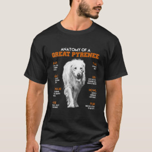 Anatomie einer großen Pyrenäen Hunde T Shirt Funny