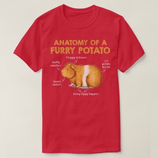 Anatomie einer Guinea aus Furry Potato Schweinefle T-Shirt (Design vorne)
