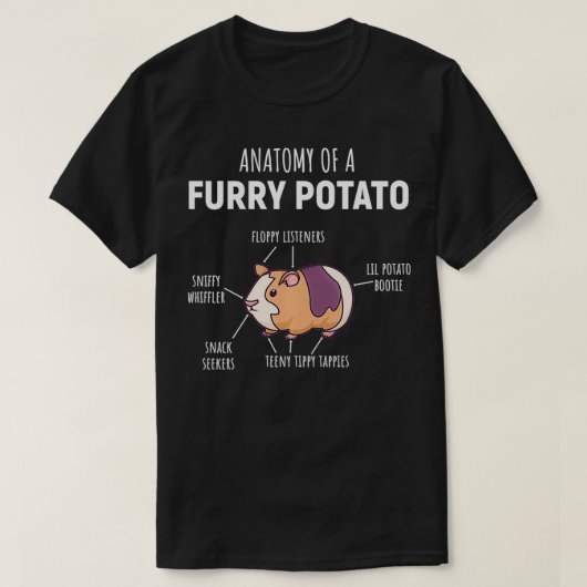 Anatomie einer Guinea aus Furry Potato Schweinefle T-Shirt (Design vorne)