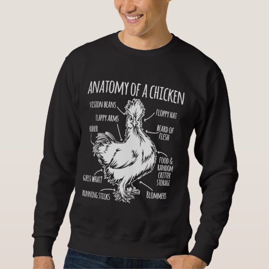 Anatomie einer Hühnerhenne Sweatshirt (Vorderseite)