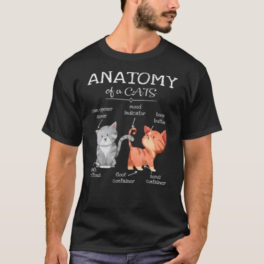Anatomie einer Katze Funny Cat Mama Kitty Kitten L T-Shirt (Vorderseite)