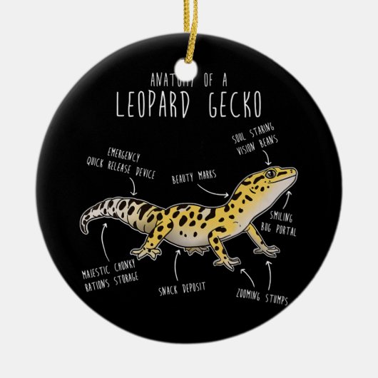 Anatomie einer Leopard Gecko Funny Gecko Mama Keramik Ornament (Vorne)