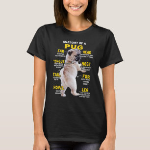 Anatomie einer lustigen Mops-Hund T-Shirt