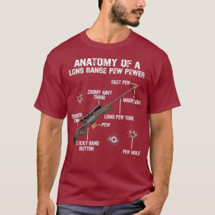 Anatomie einer Pew Pewer Funny Guns Sniper Gun T-Shirt