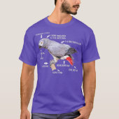 Anatomie eines afrikanischen grauen Papagei-Vogels T-Shirt (Vorderseite)