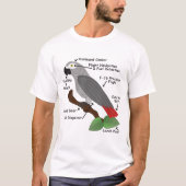 Anatomie eines afrikanisches Grau-Papageien T-Shirt (Vorderseite)