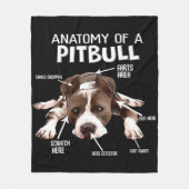Anatomie eines amerikanischen Pitbulls Fleecedecke (Vorderseite)