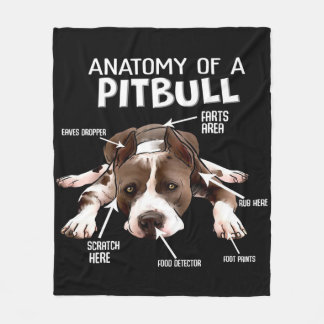 Anatomie eines amerikanischen Pitbulls Fleecedecke